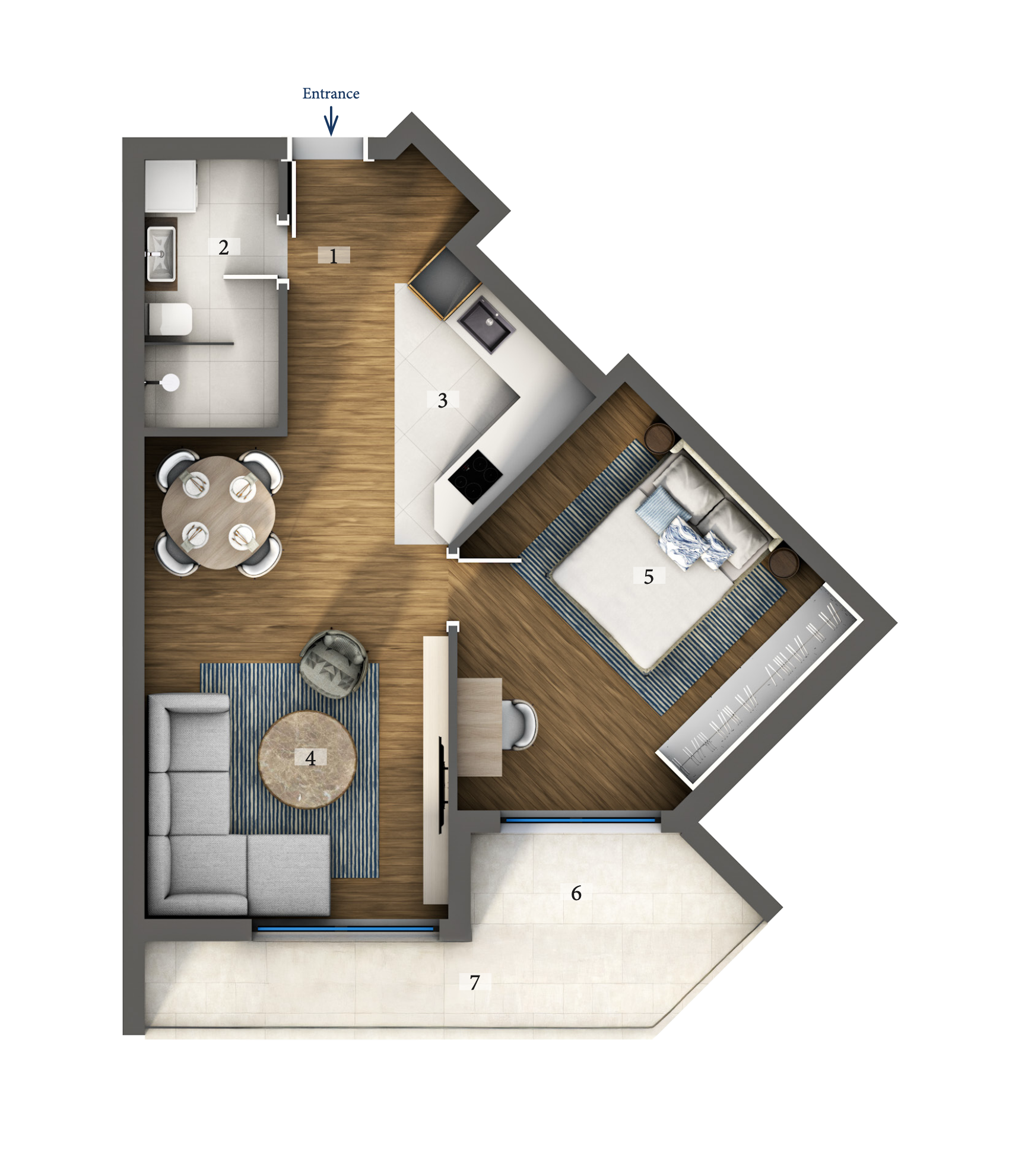 One bedroom
