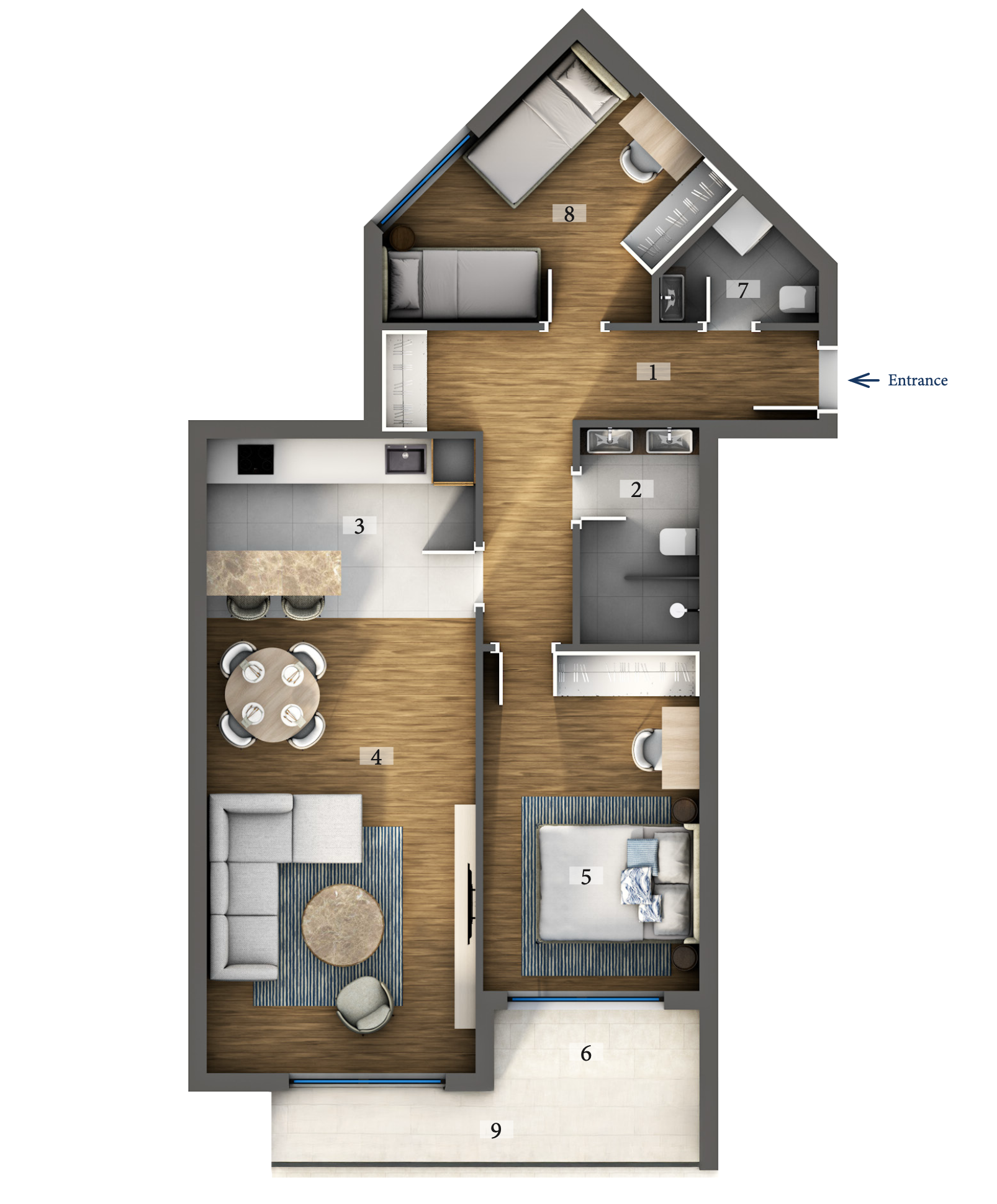 Two bedrooms
